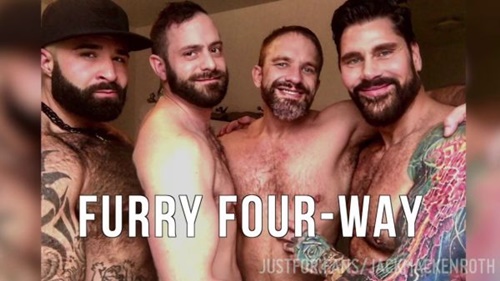 Jack Mackenroth, Dirk Caber, Atlas Grant and Duane Trade “Furry Four-Way”